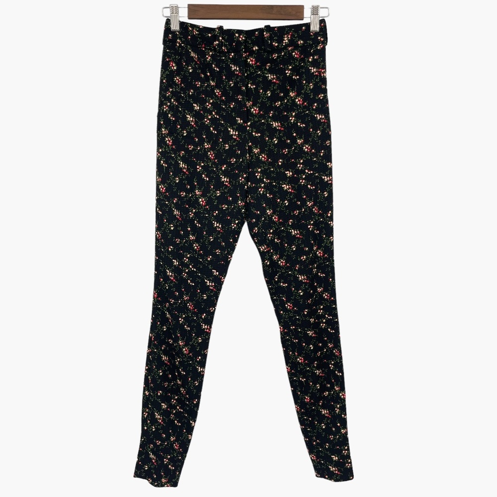 Victoria Beckham Spring Summer 2015 Black Floral Print‎ Skinny Pants